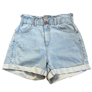 Garage Denim Paperbag Waist High Rise Cuffed Jean Shorts Sz.‎ 27